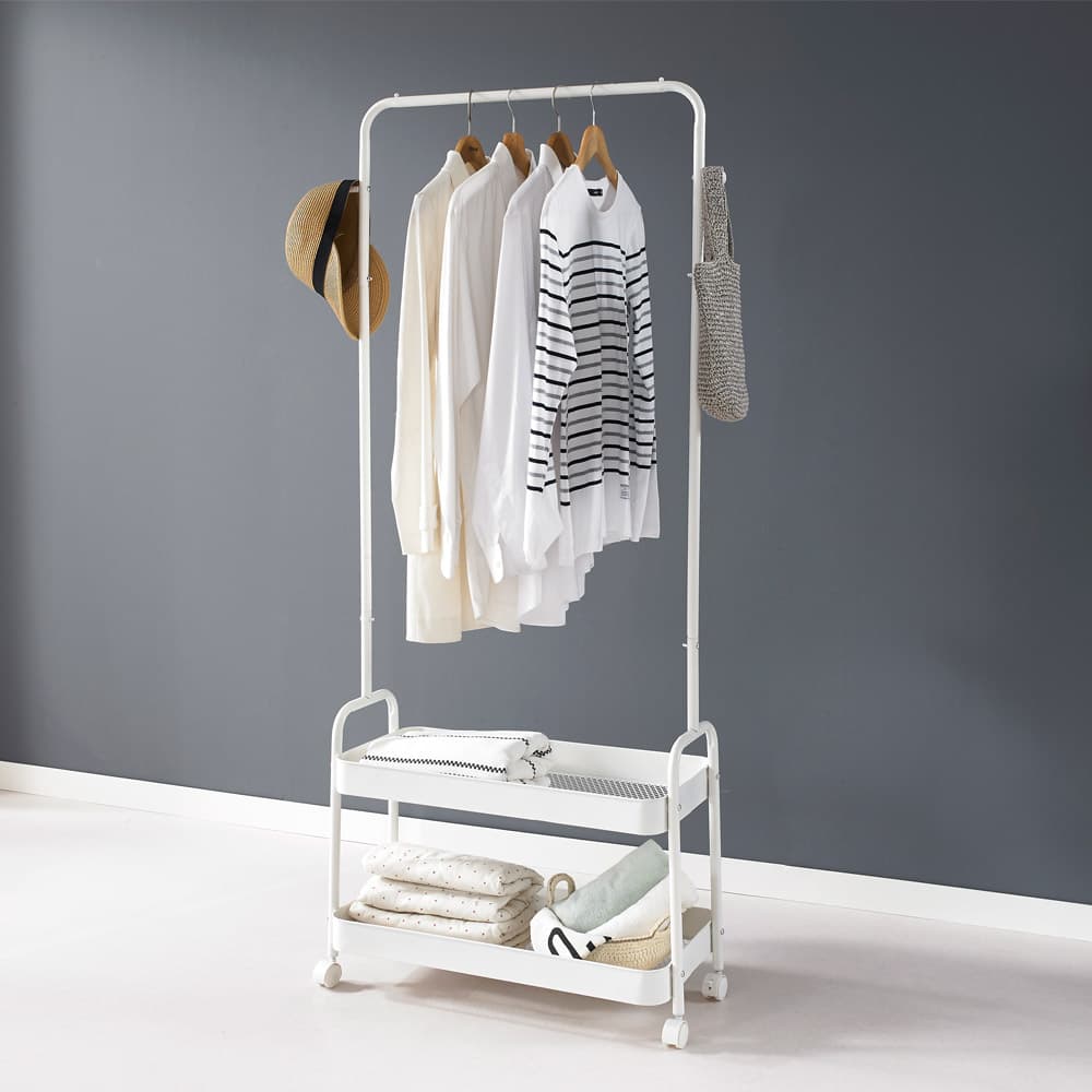 키모 이동식 수납 트롤리 행거 2단 2colors - 최저가 29,400원 (51% 할인)