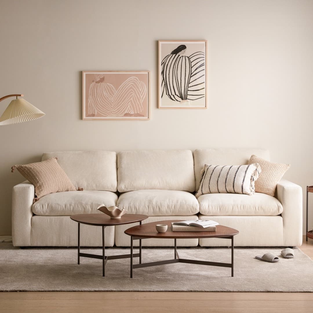 까사미아 캄포미니 4인소파_아이보리