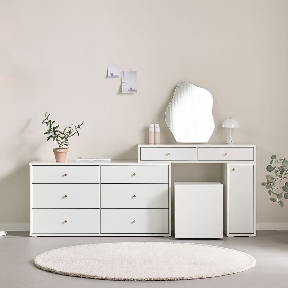 달소리가구 도도 EO등급 1200 6단 LPM 확장형 수납 화장대 (스툴선택) - 최저가 161,100원