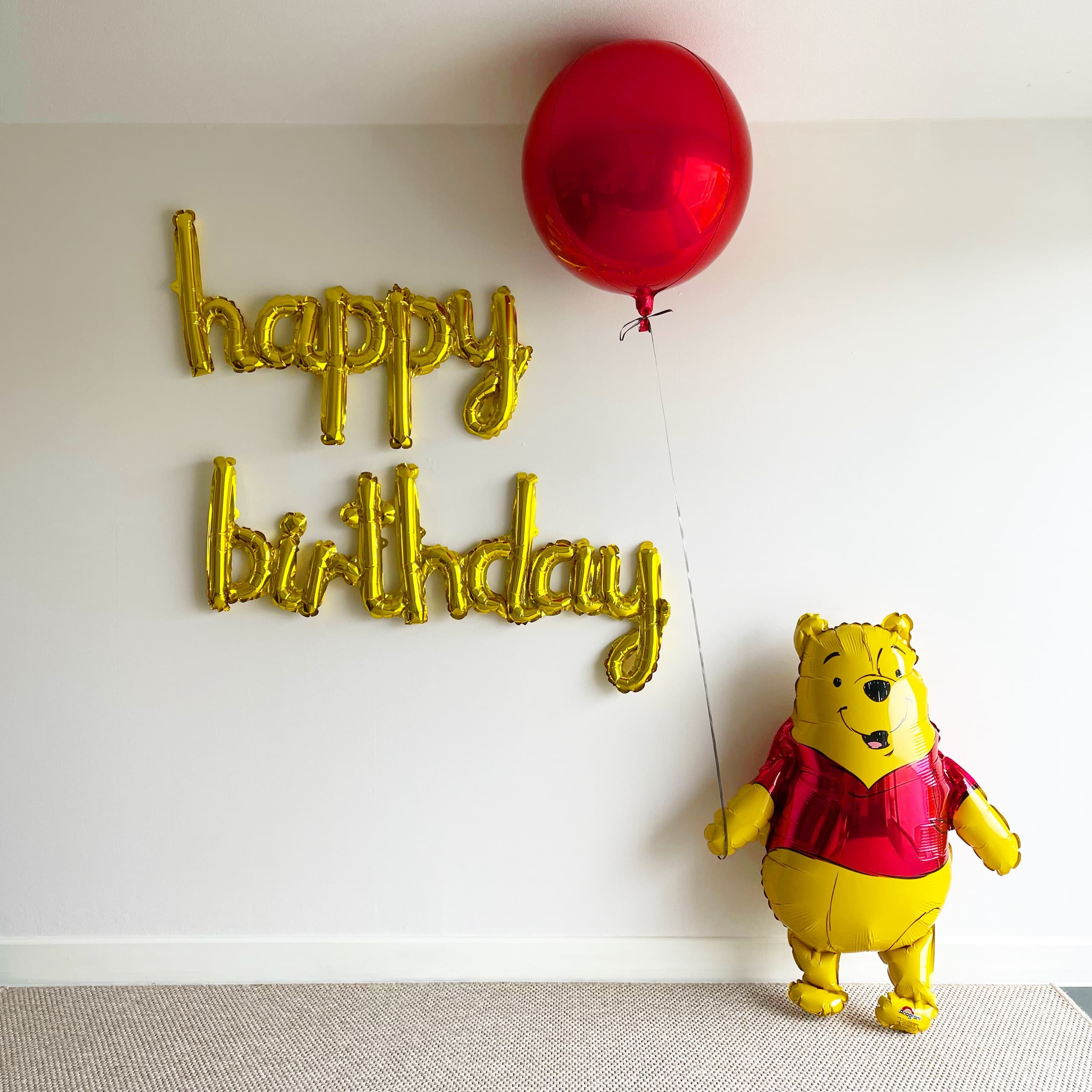 파티셔스 생일파티용품 곰돌이푸 풍선 남편생일 파티세트