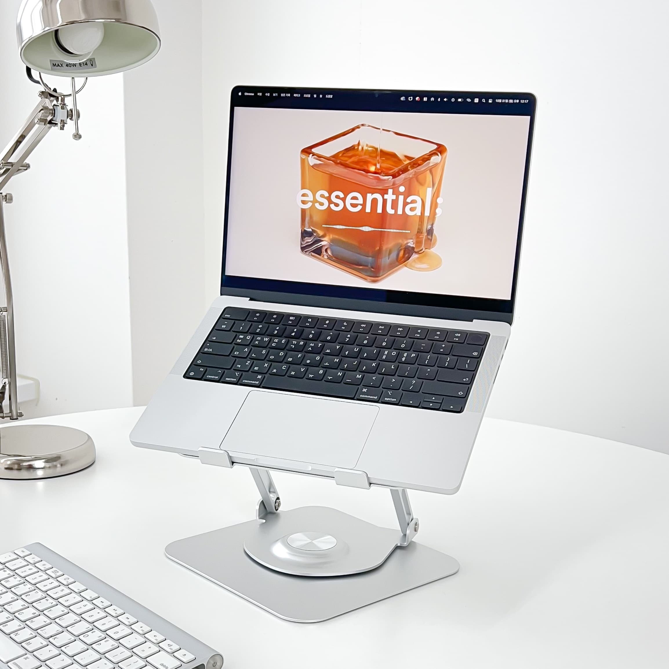 라라밤 360도 회전 휴대용 알루미늄 노트북 맥북 거치대 받침대 스탠드