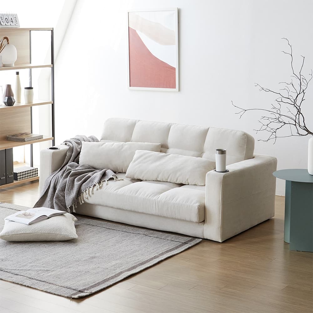 수오 홈즈 홈바형 생활발수 3인용 접이식 소파베드 (3711-3) - 최저가 339,000원