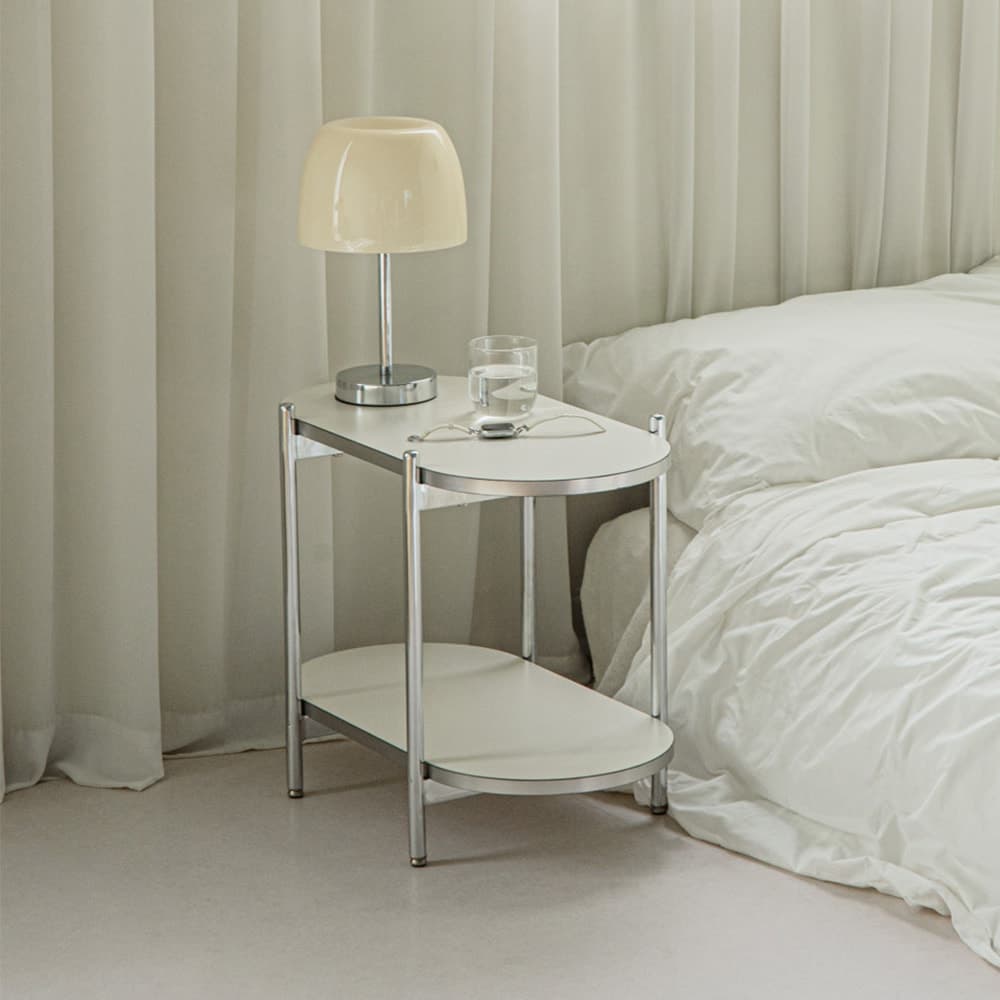 레트로하우스 (선결제/택배) 레트로하우스 고트 라운드 2단 선반(화이트)