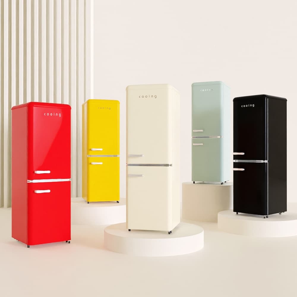 쿠잉 레트로 소형냉장고 REF-C153 2도어 미니 - 최저가 419,000원