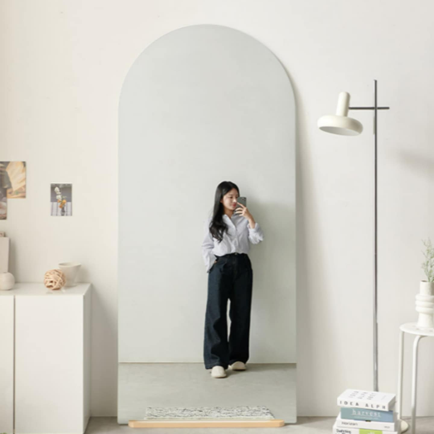 미드센츄리몰 셀레 노프레임 아치형 거울 전신거울 감성거울 인테리어거울 미드센츄리 