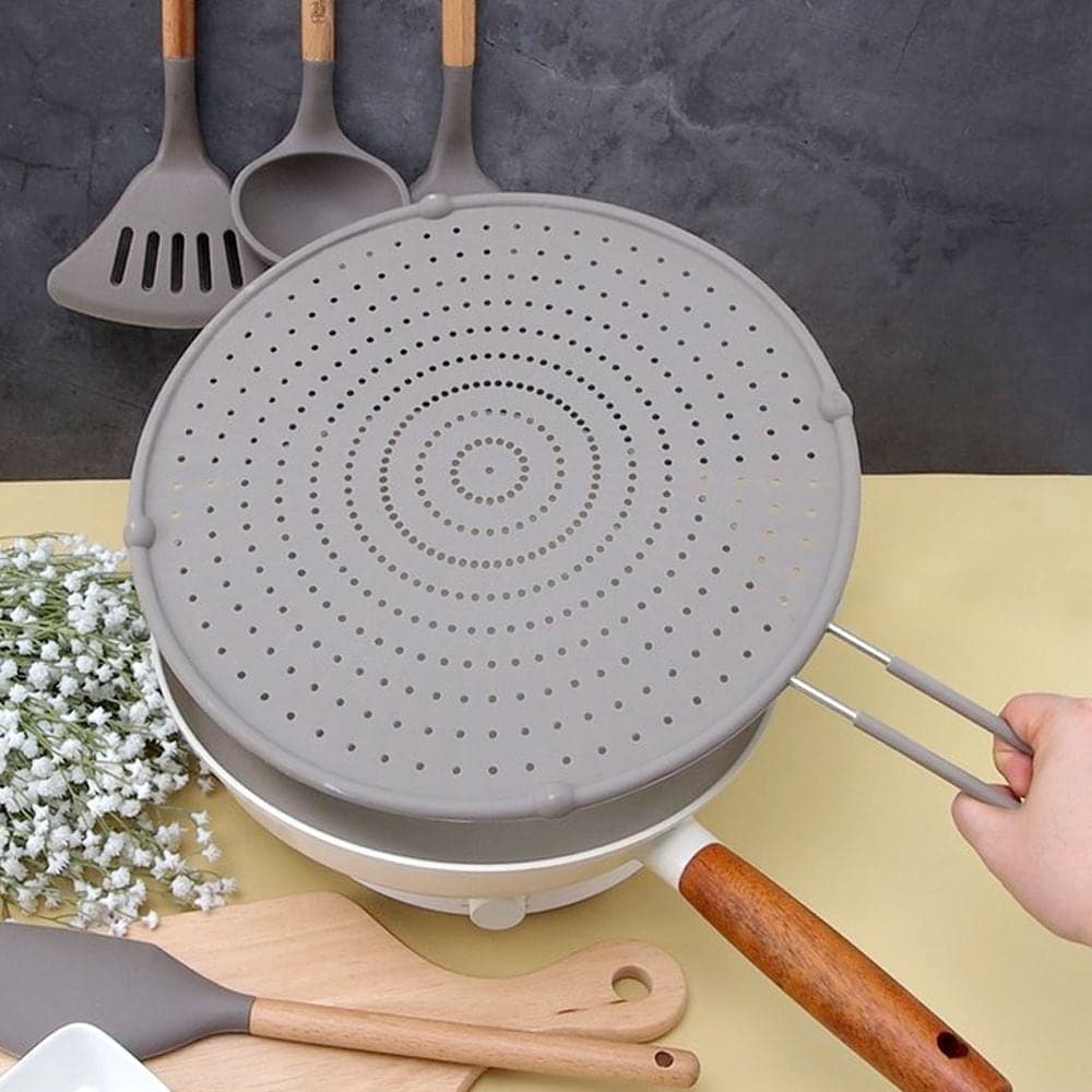 키친구 실리콘 후라이팬덮개 냄비덮개 뚜껑 기름방지망 32cm