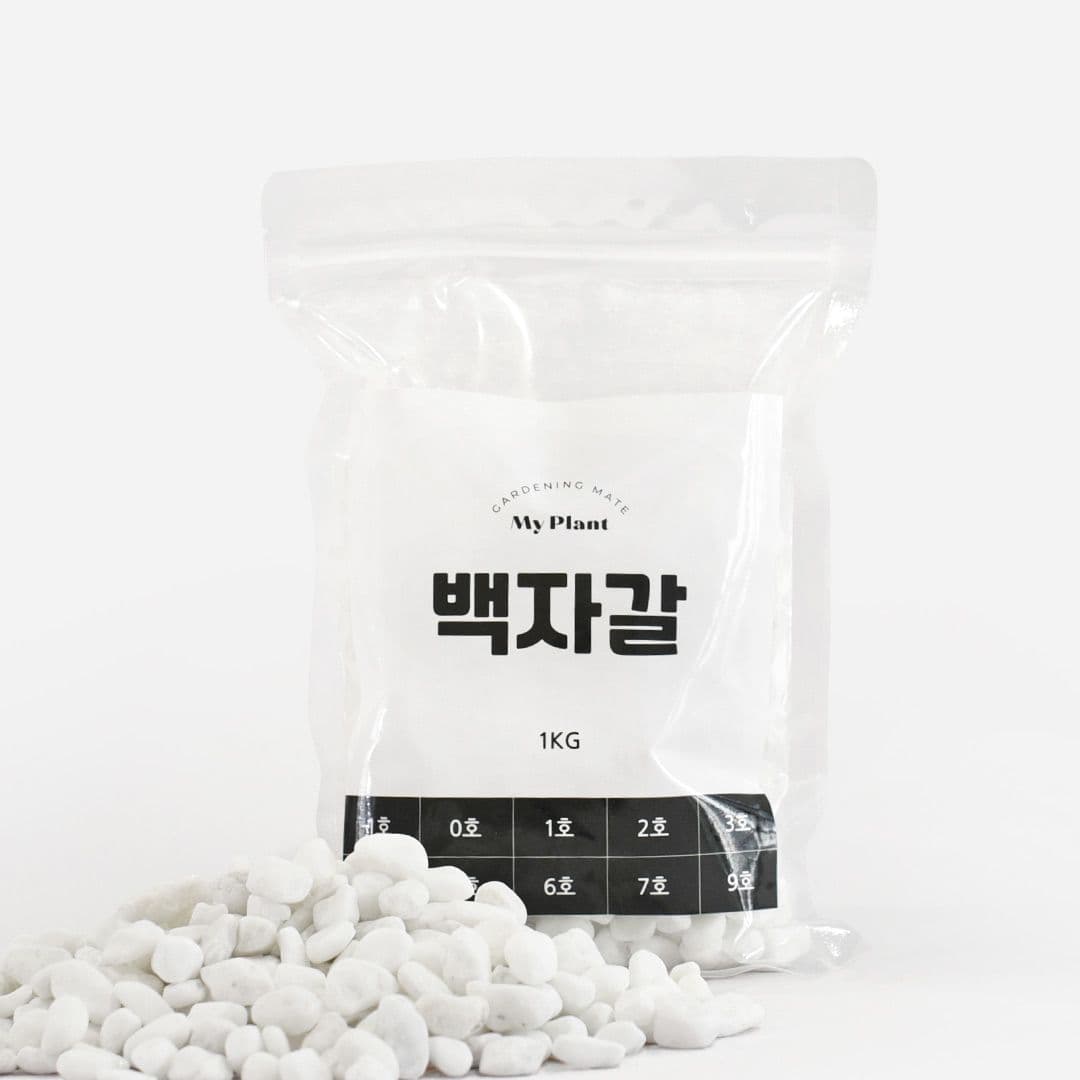 마이플랜트 백자갈 1kg 3kg 5kg 소포장 화분 조경 어항 정원 인테리어 장식돌