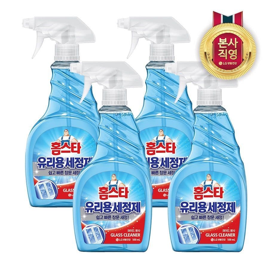 LG생활건강 홈스타 유리용 세정스프레이 500ML*4개