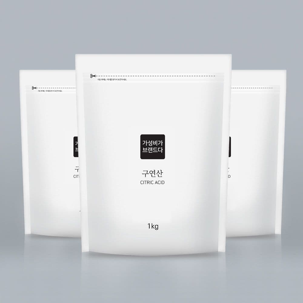 가성비가 브랜드다 구연산 천연세제 1KG x 3개(지퍼백)
