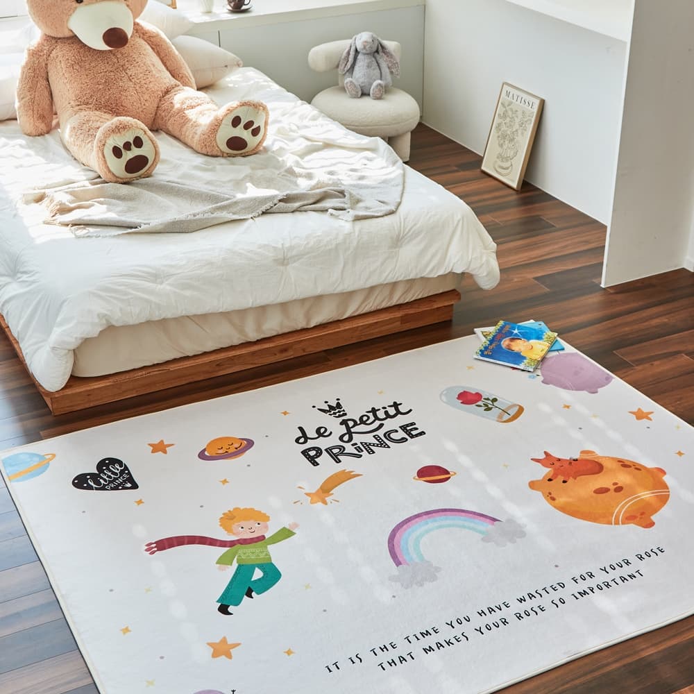 타임투데코 어린왕자 극세사 사계절 아이방 러그 키즈 카페트 2colors 2size