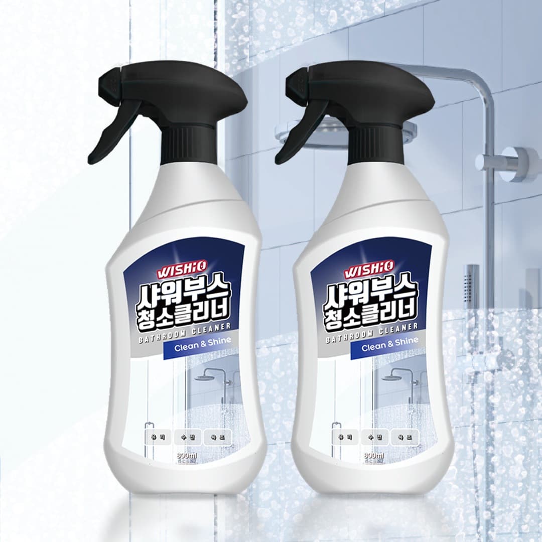 위시오 S 1+1 샤워부스 물때제거제 수전 유리 청소 물때 세정제 800ml