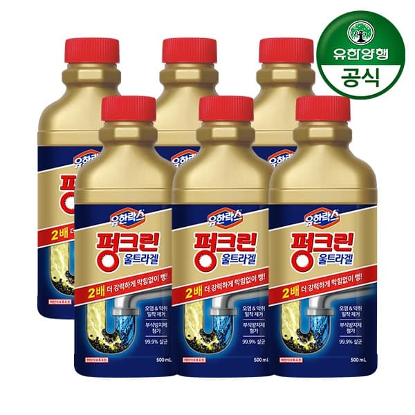 유한양행 유한락스 펑크린 울트라겔 500ml 6개