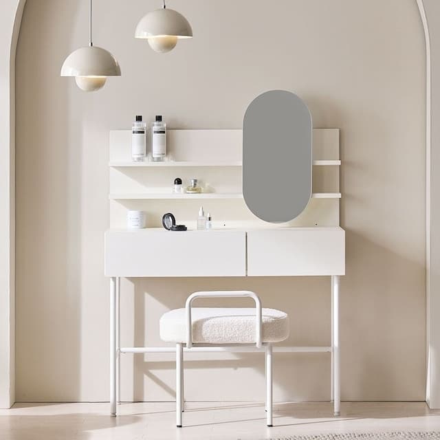 바스포르 소이 콘솔형 수납 화장대 1000 2color (상부장 선택)