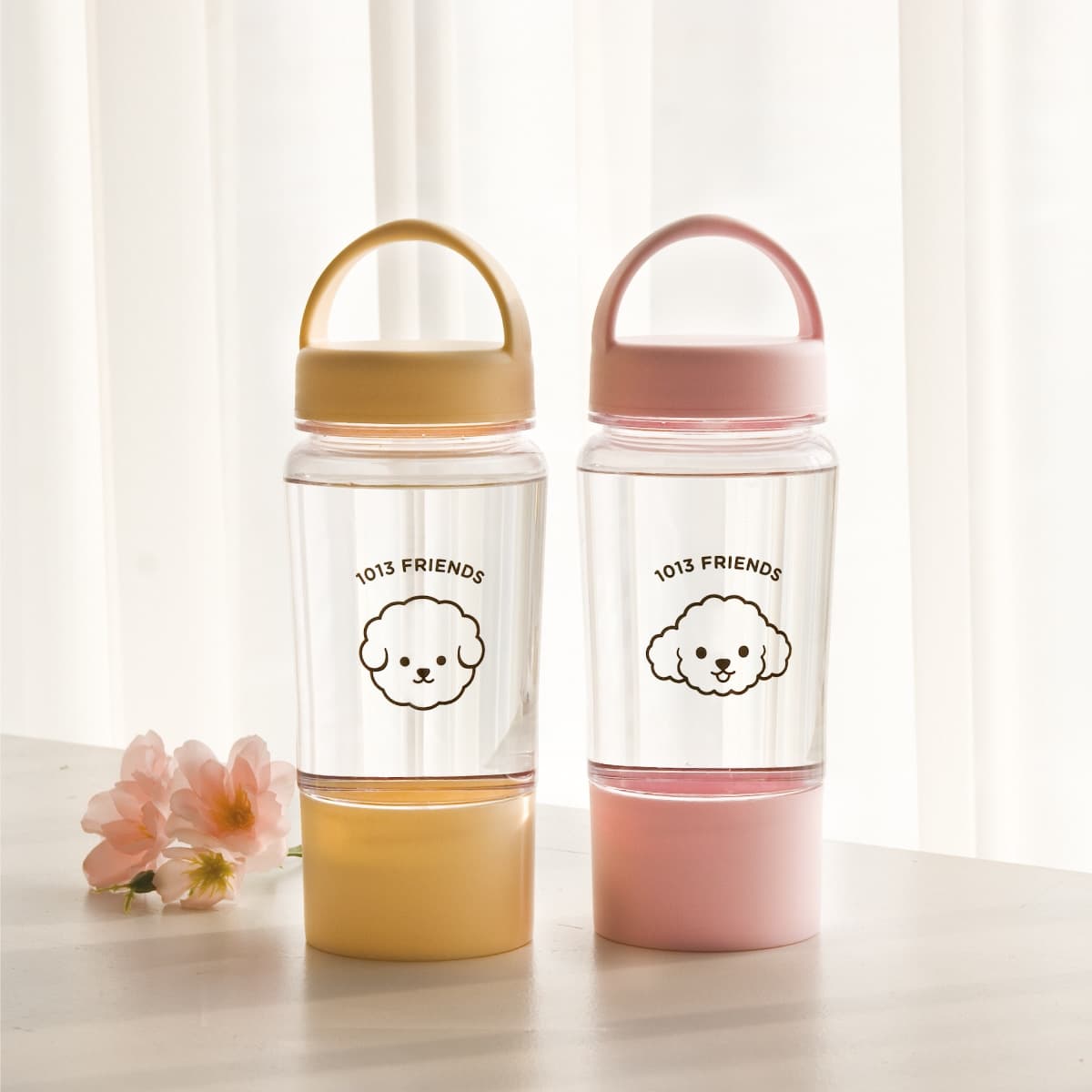 1013프로젝트 강아지 물병 휴대용 물통 산책 보틀 애견 반려견 간식통 (하단물컵)
