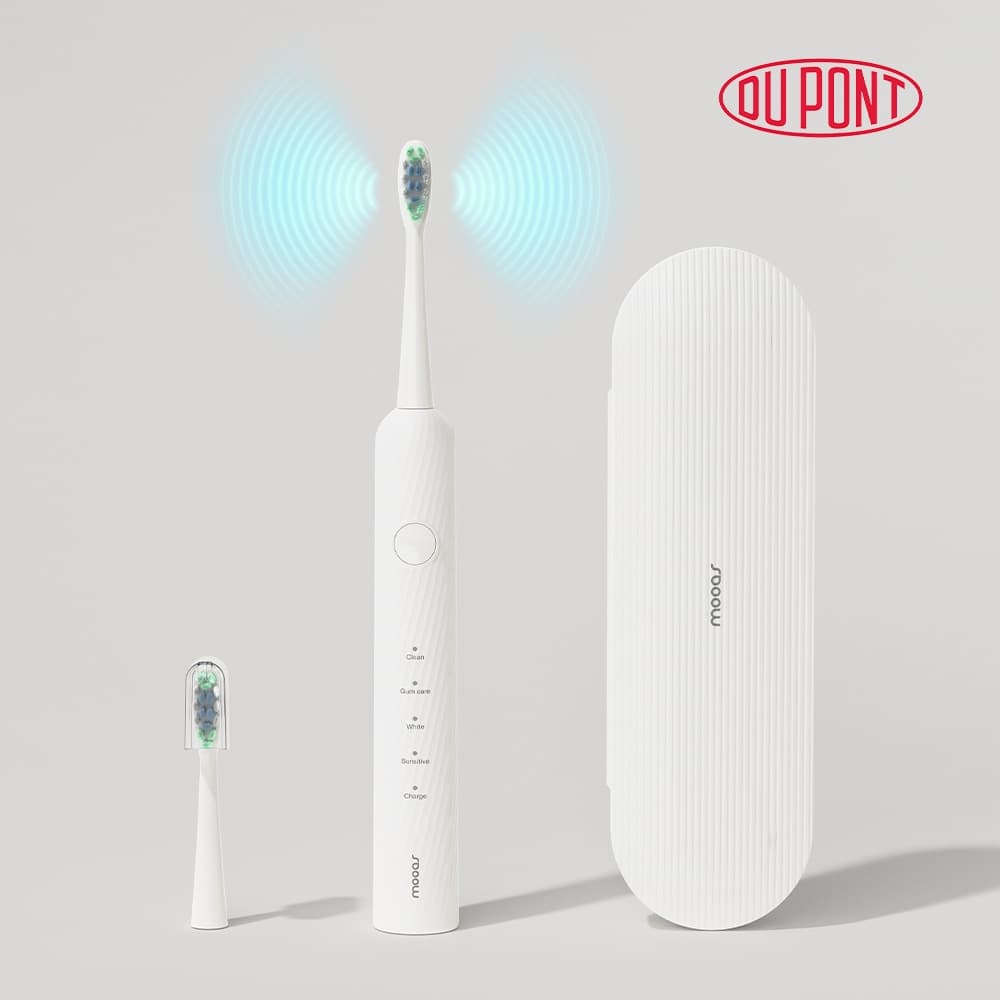 무아스 퓨어e쿨케어 소프트 슬림 음파 전동칫솔 충전식 (전용 케이스 포함)