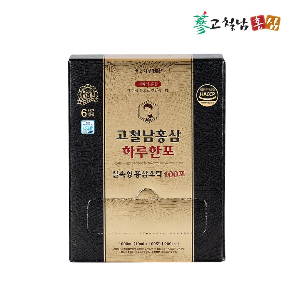 고철남홍삼 짜먹는 전체식 홍삼스틱 하루한포 실속형 100포