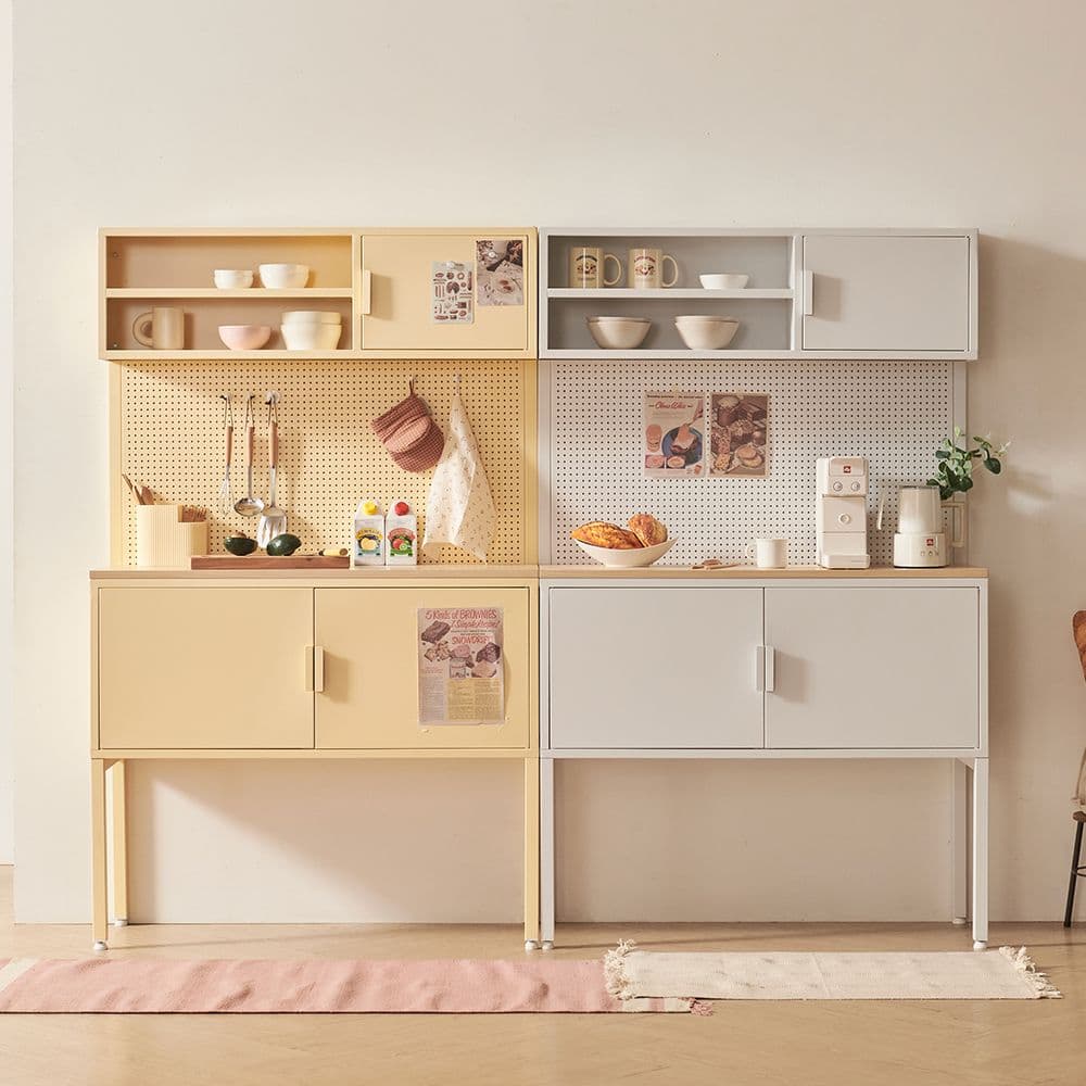 골든스트릿 이든 홈카페 1000 철제 주방 수납장 상부장포함 - 최저가 269,000원