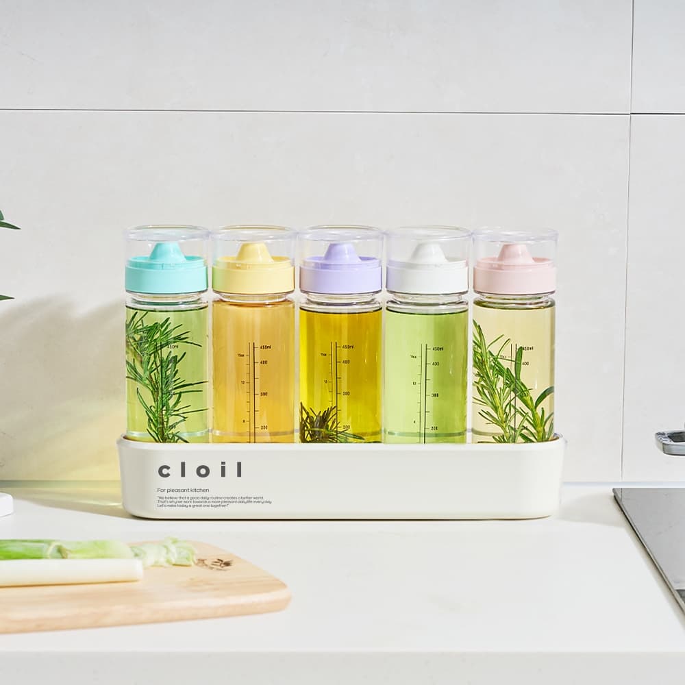 씨밀렉스 국내 생산 에코젠 클로일 오일병 500ml 5개, 양념통