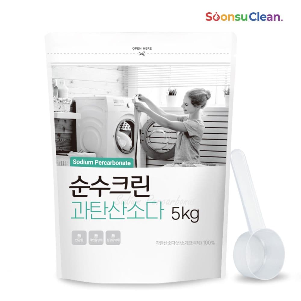 순수크린 과탄산소다 파우치5kgx1개 +스푼 사은품증정 1등급원료사용 산소계표백제