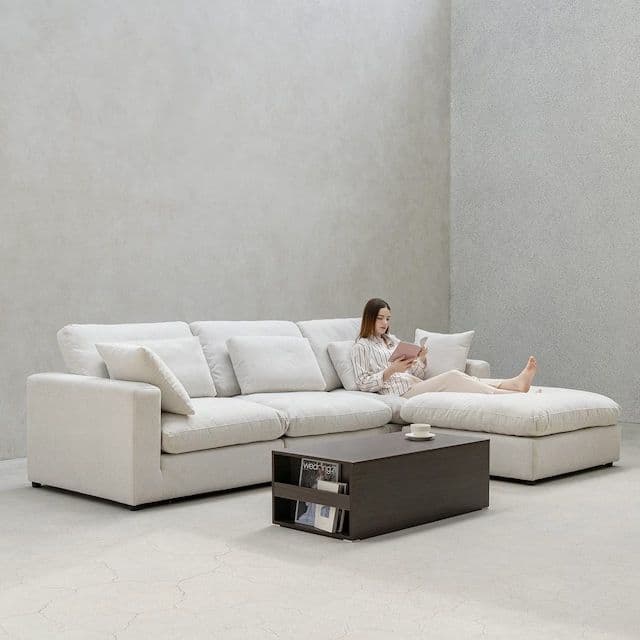 데일리리빙 포레스트 4인 기능성 워셔블 패브릭 구스 모듈소파