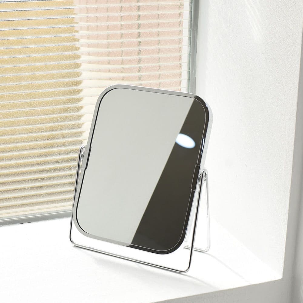 lifebox 사각 크롬 확대경 양면 탁상 거울 학생 책상 화장 메이크업