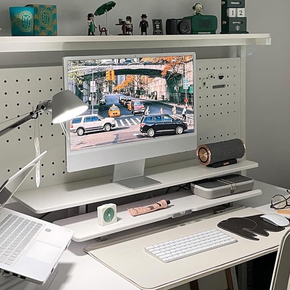 몽상컴퍼니 DM-95 2단 와이드 받침대 대형 모니터 듀얼 스탠드 높은 받침 950mm - 최저가 49,000원