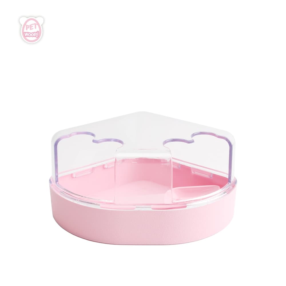 펫우리 햄스터 화장실 스푼 포함 소동물 목욕통 은신처 모래존 하우스 집 샌드박스 벤토나이트