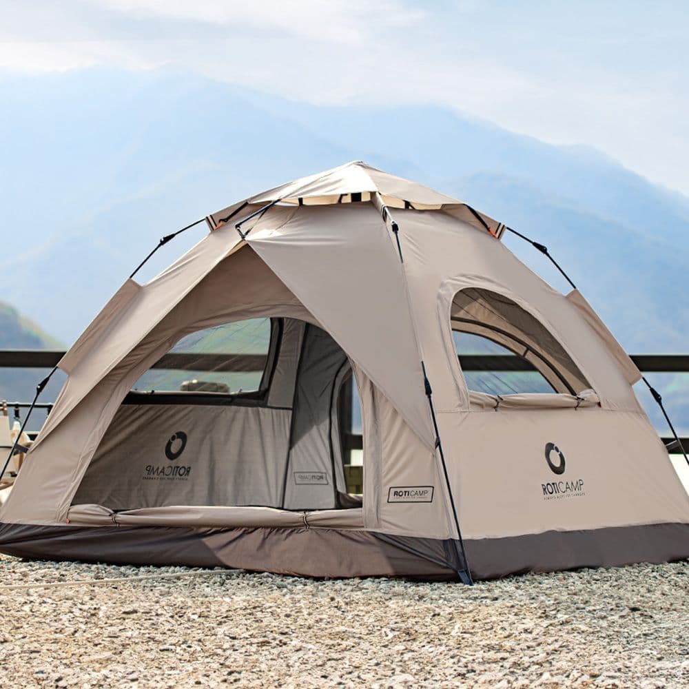 로티캠프 컴포트 원터치텐트 프리미엄 플러스 4인용 탄