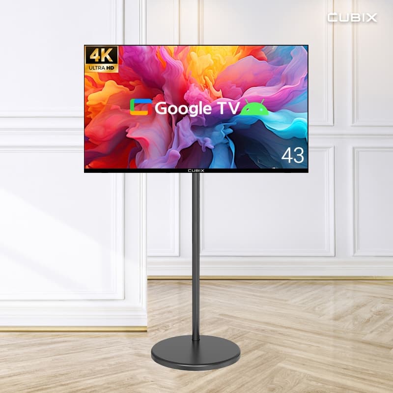 큐빅스전자 무빙큐빅스 블랙에디션 구글 스마트 43인치(109cm) 4K UHD TV 삼탠바이미 - 최저가 289,000원
