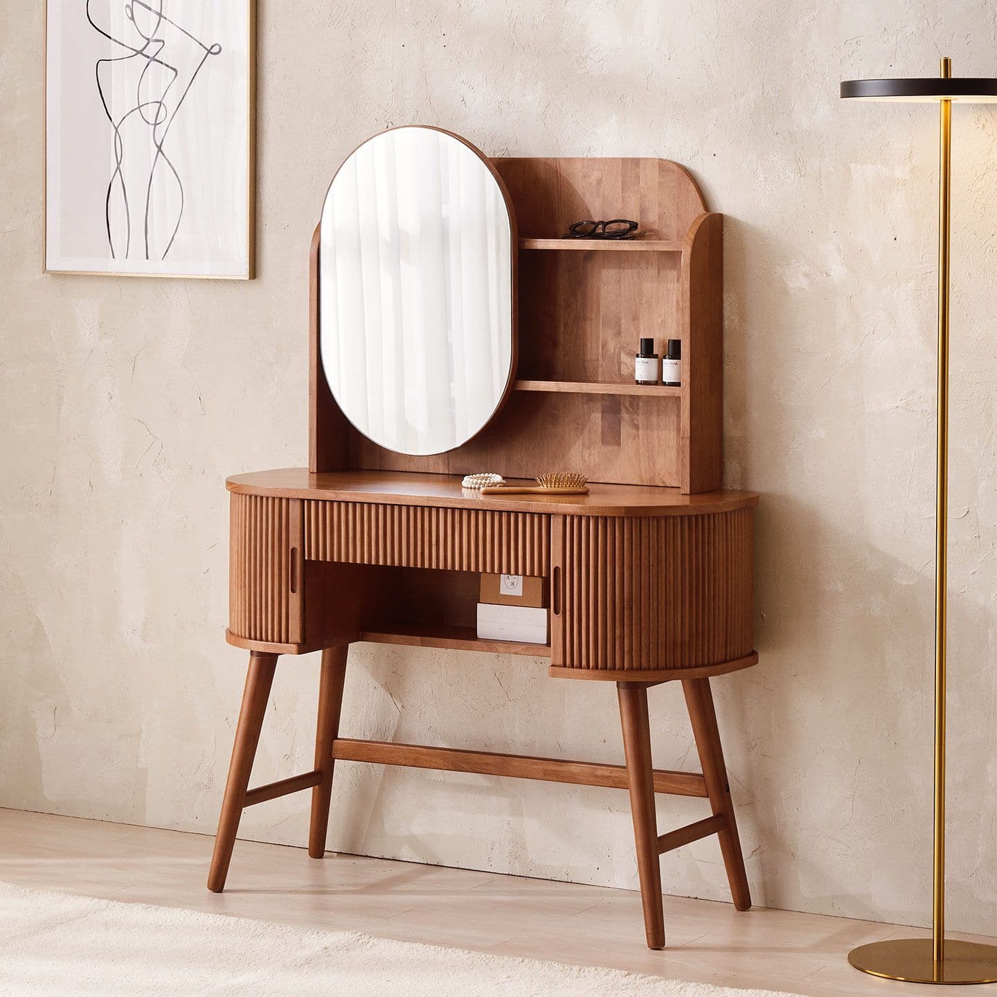 잉글랜더 엠마 템바보드 원목 슬라이딩 수납 화장대 1000 - 최저가 329,000원