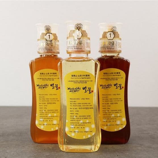 시골농장 지리산산청 천연벌꿀 튜브500g(1등급 반달가슴곰꿀 3종)