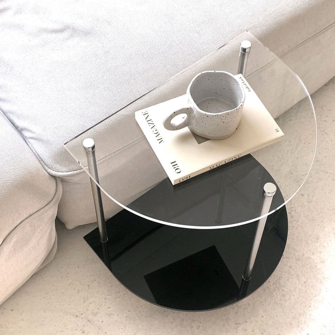 비햅핀 비햅핀 2단 모듈 반원형 아크릴 사이드테이블 거실 쇼파 테이블 - 최저가 54,530원