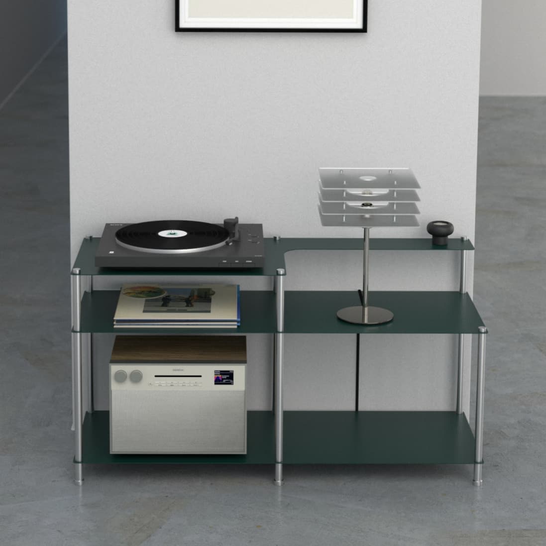 504 모듈가구 TW-LP-01 (4color) 거실 모듈 조립형 인테리어 턴테이블 철제 선반