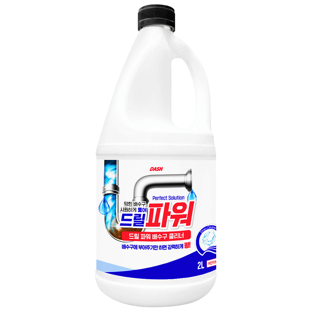 대쉬 드릴파워 초강력 배수구 클리너 하수구 냄새제거 2L 싱크대 욕실 청소