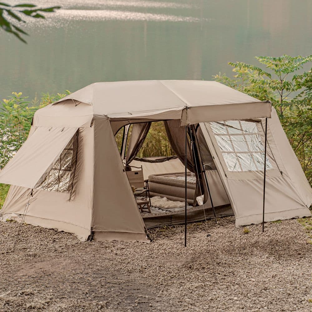 로티캠프 힐하우스 그늘막 원터치 텐트 풀오픈 3~4인용 탄