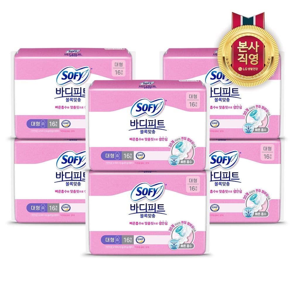 LG생활건강 쏘피 바디피트 볼록맞춤 대형 16P x 6개