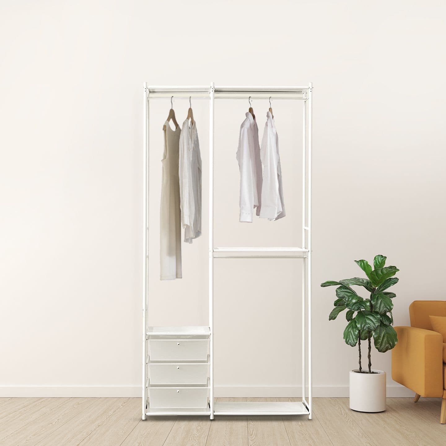 휴센 골드 1000 드레스룸 시스템행거 2color(서랍무료,배송비무료)