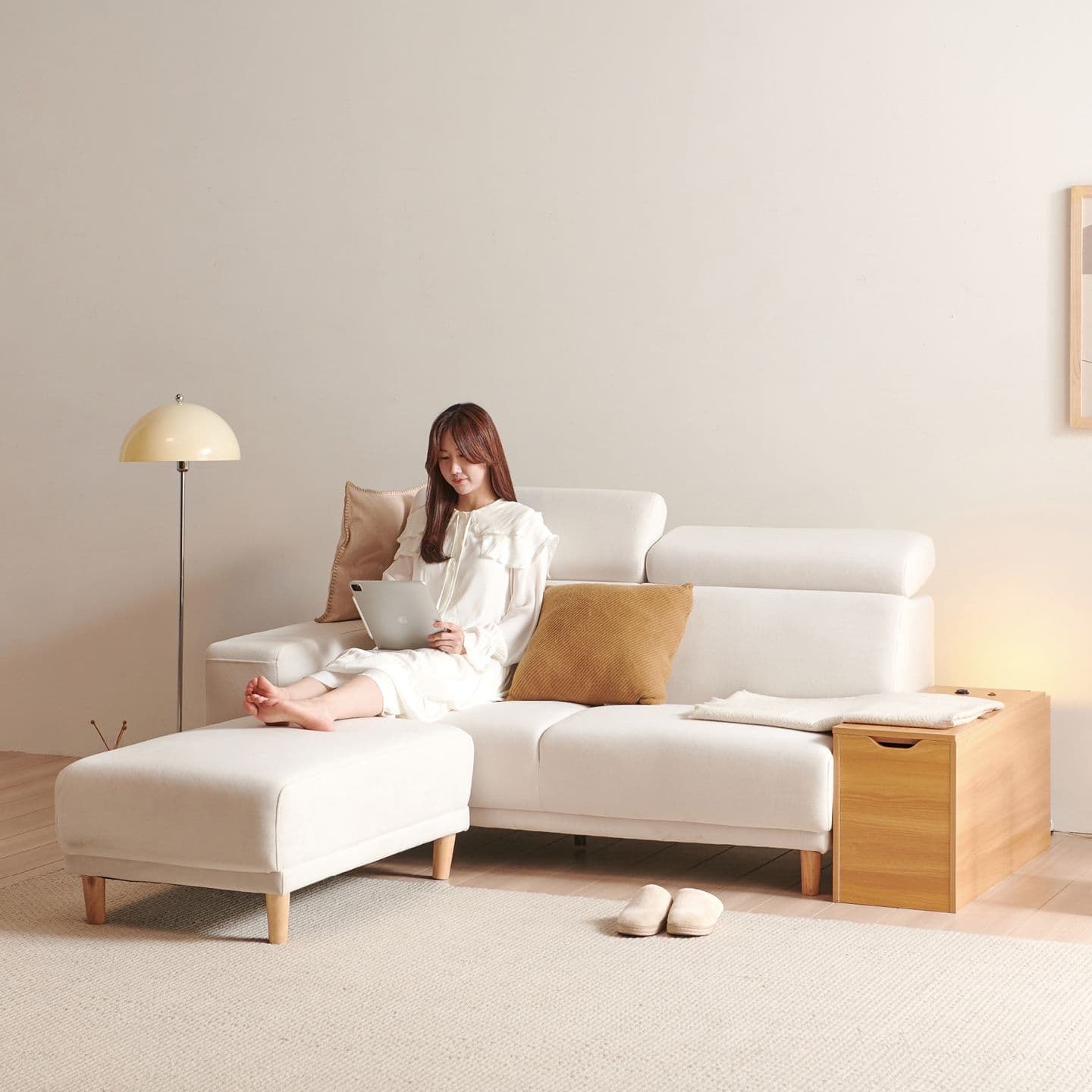 올플로어 플러피 아쿠아텍스 헤드틸팅 3인소파