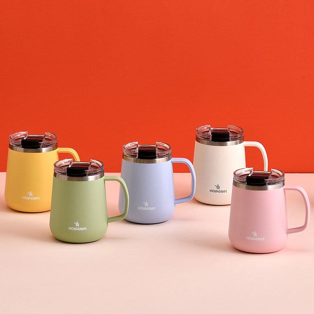 트래블앤쿡 마카롱 스텐머그 텀블러 보온보냉 뚜껑 머그 330ml (5color)