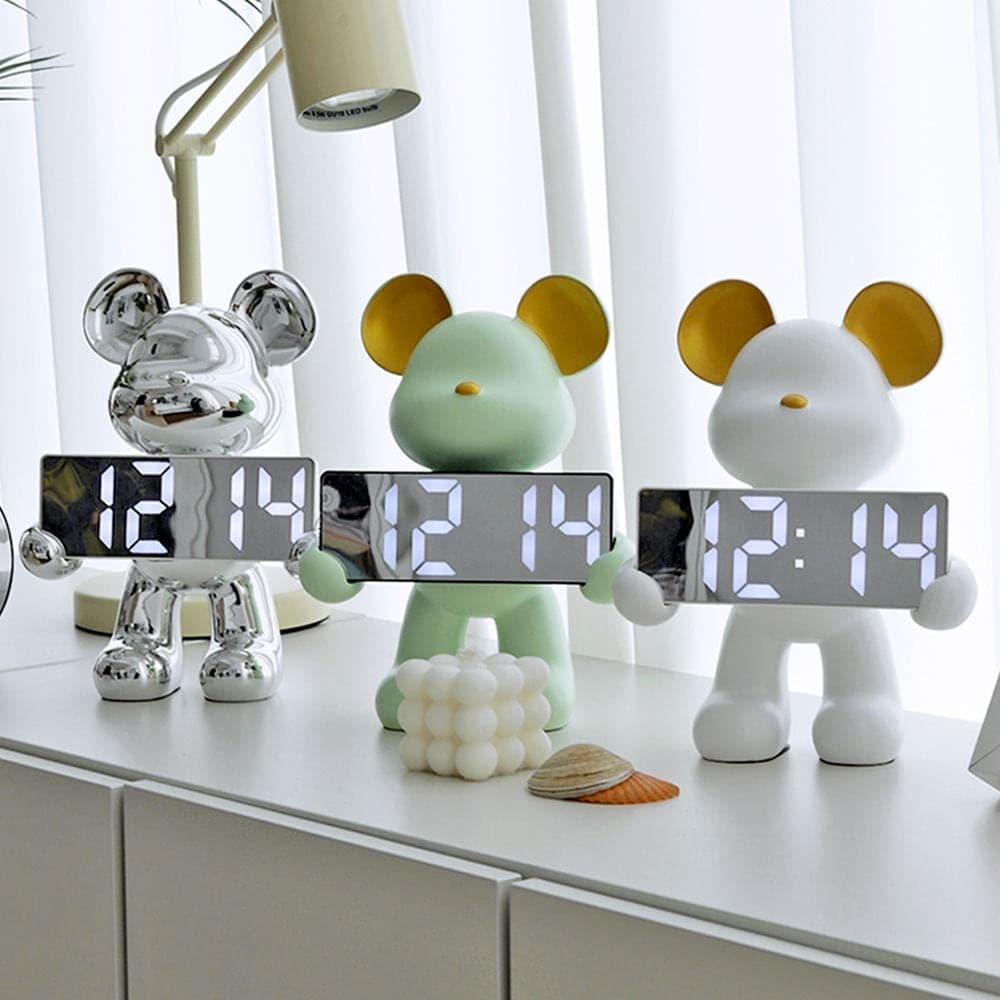 레벤데코 모던 심플 감성 인테리어 장식 곰 LED 디지털 알람 탁상시계 - 최저가 49,000원 (23% 할인)