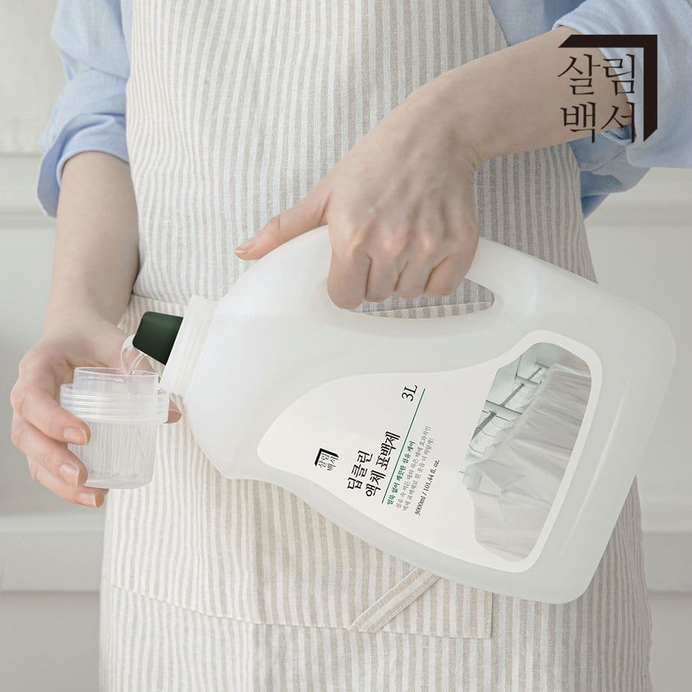 살림백서 딥클린 액체 산소계 표백제 3L 흰옷 얼룩제거제 찌든때 세탁 산소
