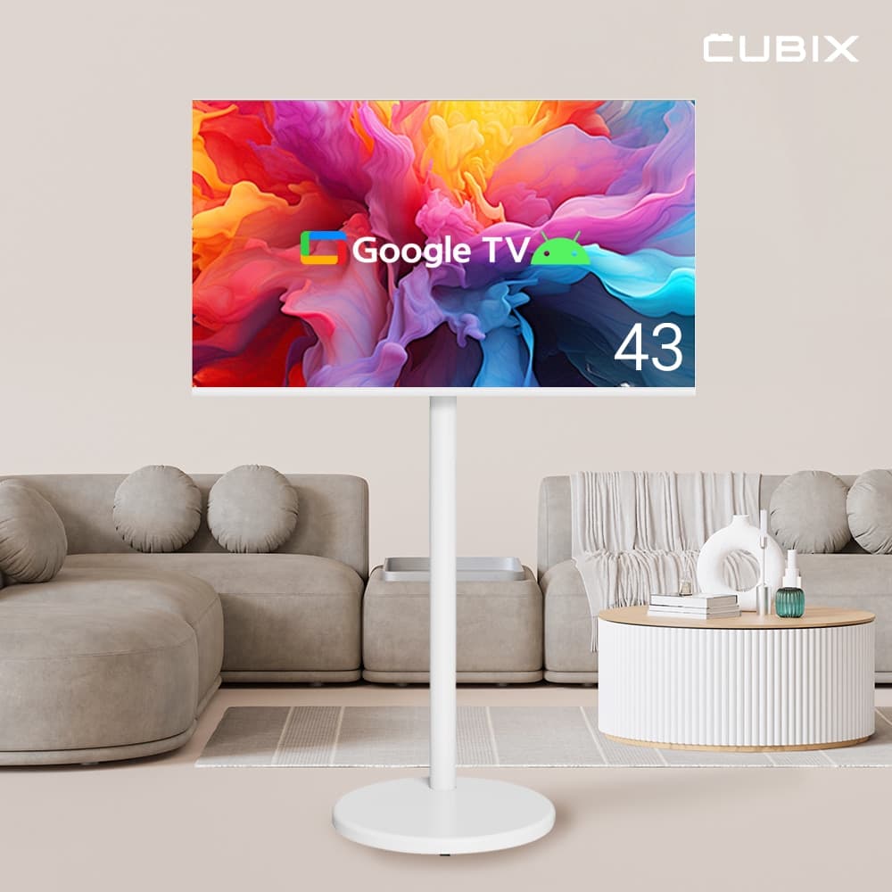 큐빅스전자 무빙큐빅스 화이트에디션 구글 스마트 43인치(109cm) 4K UHD TV 삼탠바이미 - 최저가 319,000원