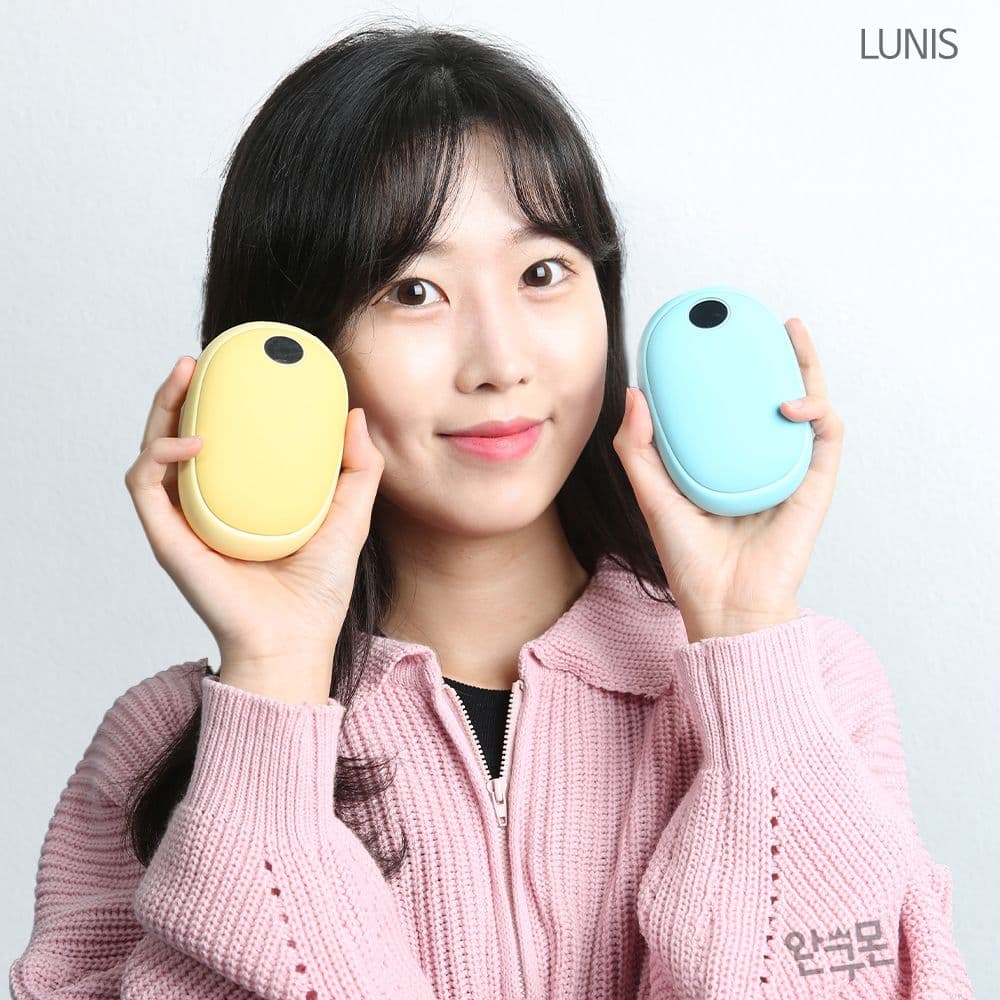 루니스 충전식 손난로 보조배터리 사무실 파스텔 손난로 전기 10000mAh 양면 발열