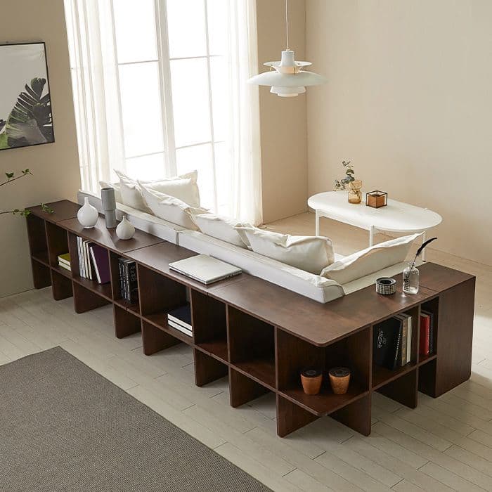 파라다이스빌라 파라다이스빌라 에테르노 원목 코너 모듈 책장 코너형 pn564-1