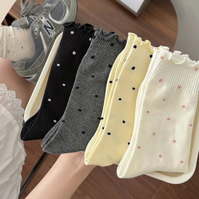 부카즈 bookaz 4+1 도트 땡땡이 양말 5sets!