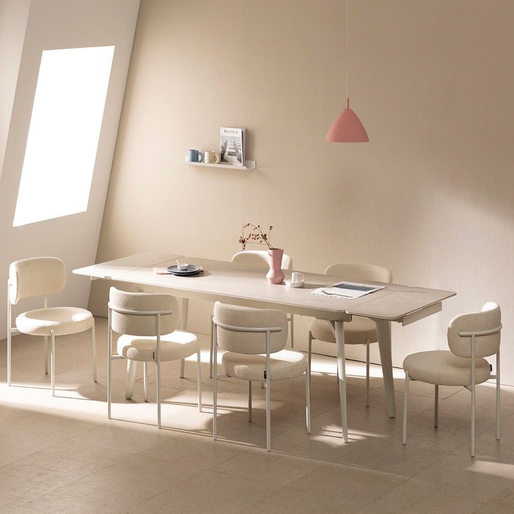 라움에스알 글로리 확장형 세라믹 식탁 테이블 4인용 8인용 그레이 1400/2000