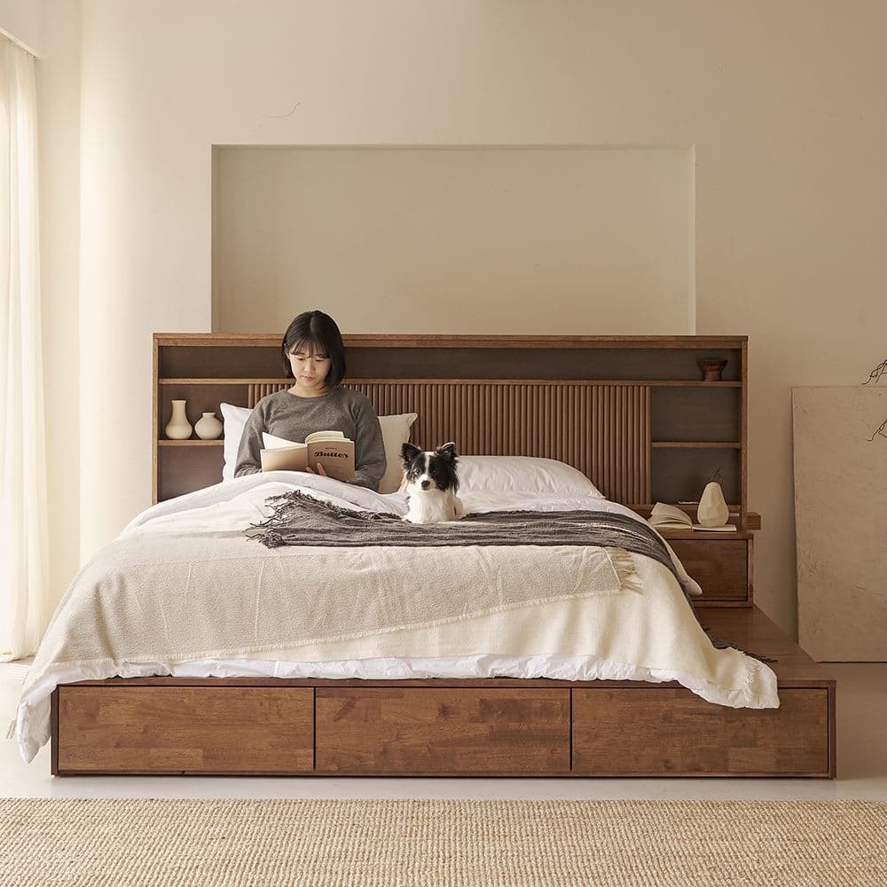 썸앤데코 썸앤데코 루디 수납 원목 침대프레임 라지킹 이스턴킹 퀸사이즈 - 최저가 807,500원