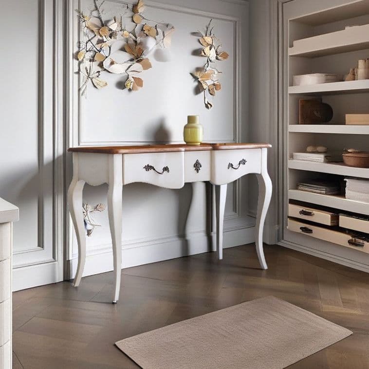 유캐슬 로비엔 엔틱 폭좁은 슬림 거실 복도 현관 미니 콘솔 수납장 2colors