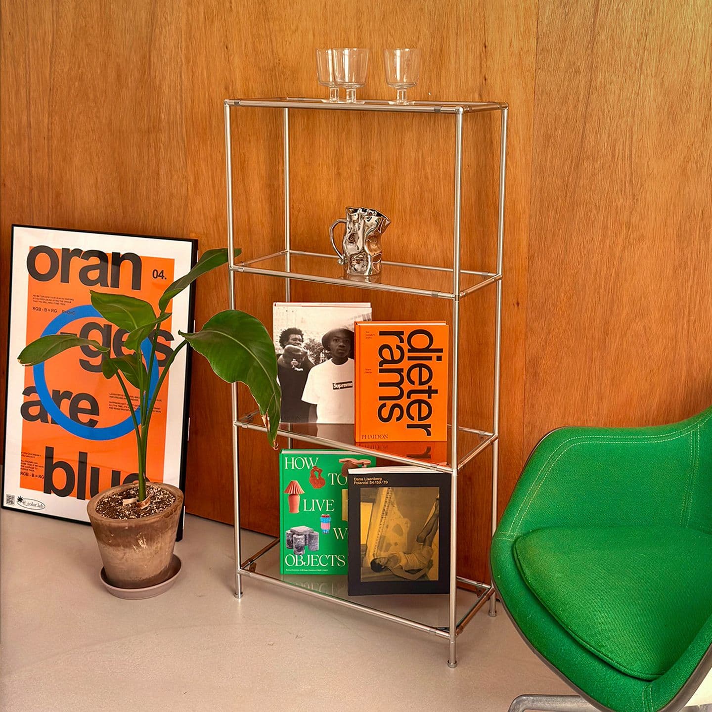 더블에프컬러랩 D-4 모듈 진열장 4단 - 미드센츄리모던 콤비락 강화유리 9colors - 최저가 123,405원