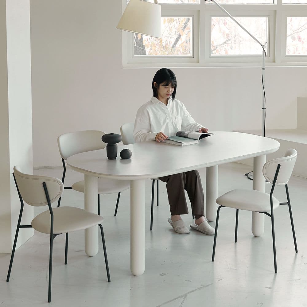 썸앤데코 썸앤데코 에덴 화이트 인테리어 타원형 소리없는 세라믹 식탁 4인용 1800 테이블 - 최저가 551,000원